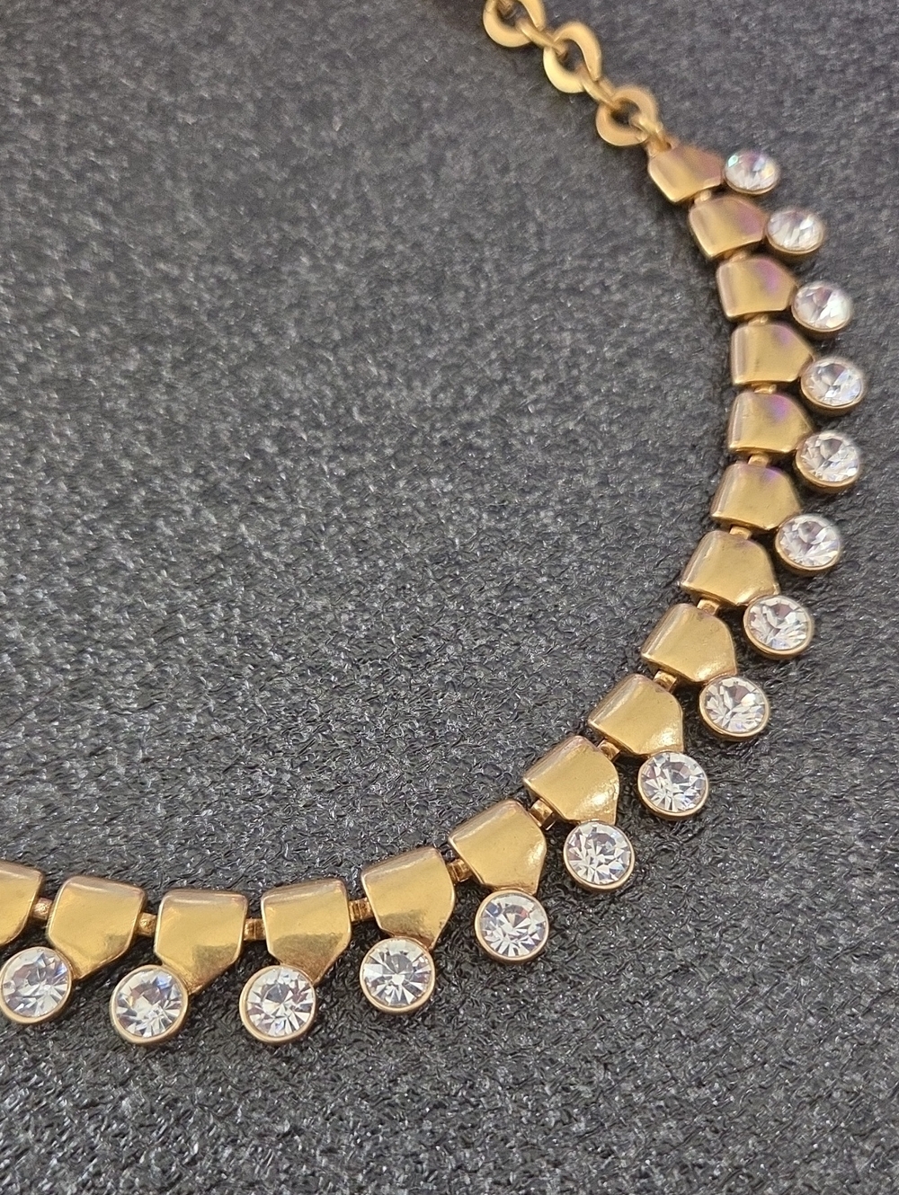 J.Crew Gold Rhinestone Statement Necklace - Picture 3 of 4